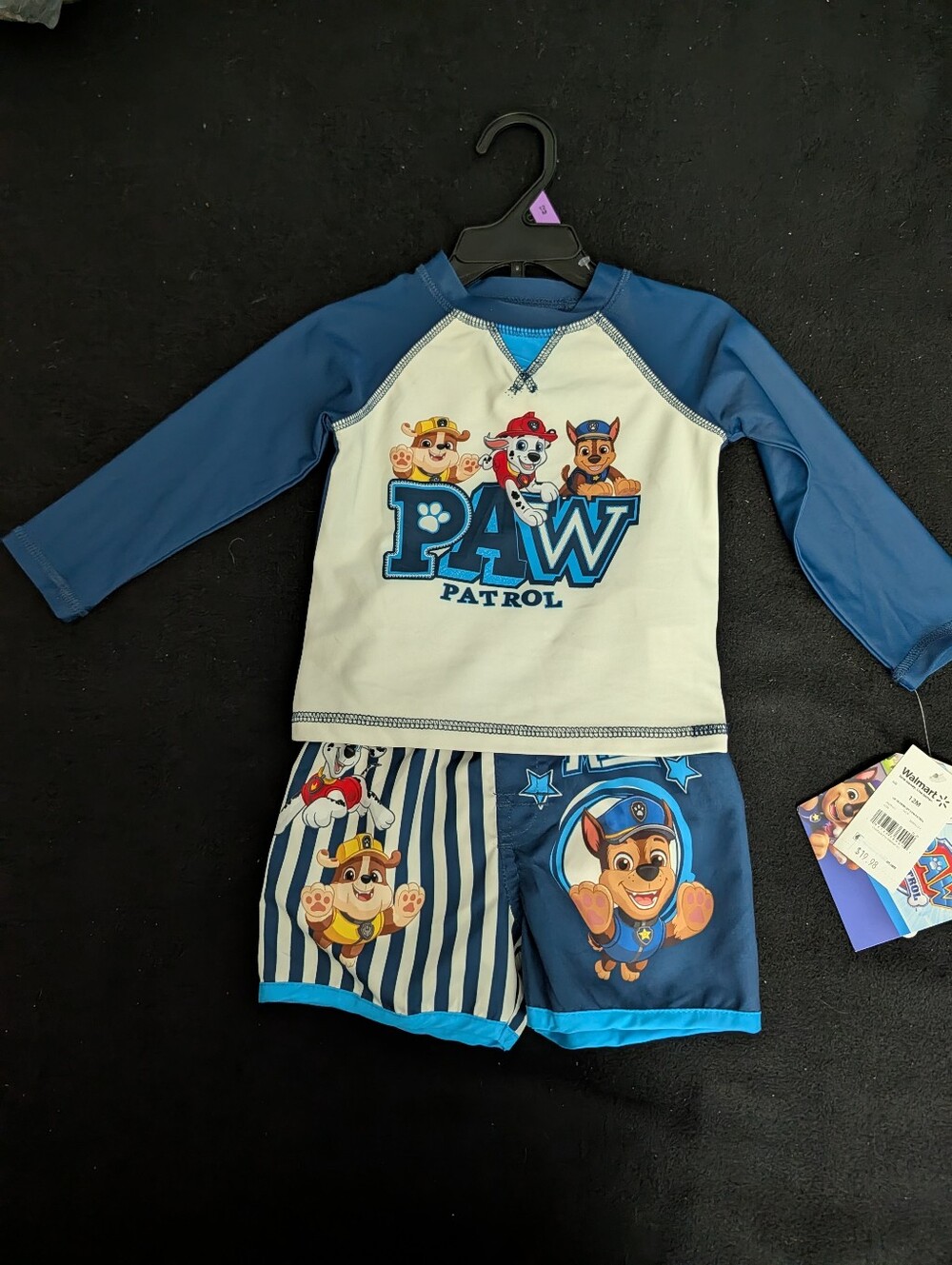 Nickelodeon Paw Patrol Boys' Blue & White Rash Guard Swim Set